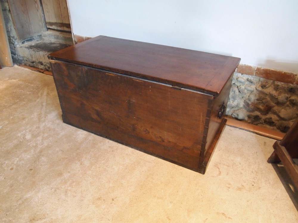 Chest coffer blanket box coffee table George III Elm c1810 View VIII