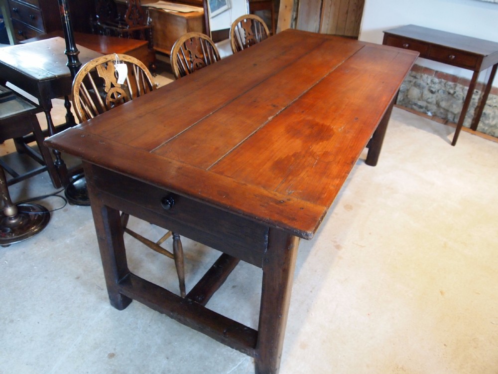 Table refectory dining French Farmhouse Cherry and Oak c1780 View XIII