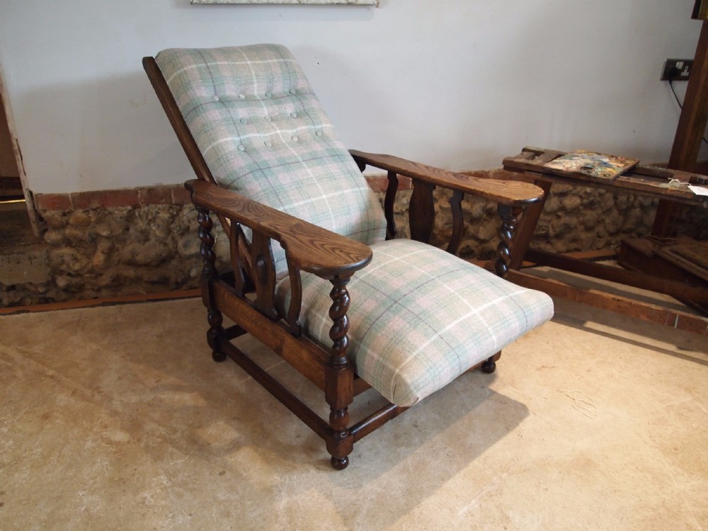 Chair Arts and Crafts Oak reclining armchair c1910 View VI