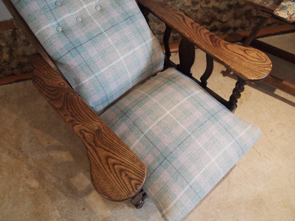 Chair Arts and Crafts Oak reclining armchair c1910 View VII