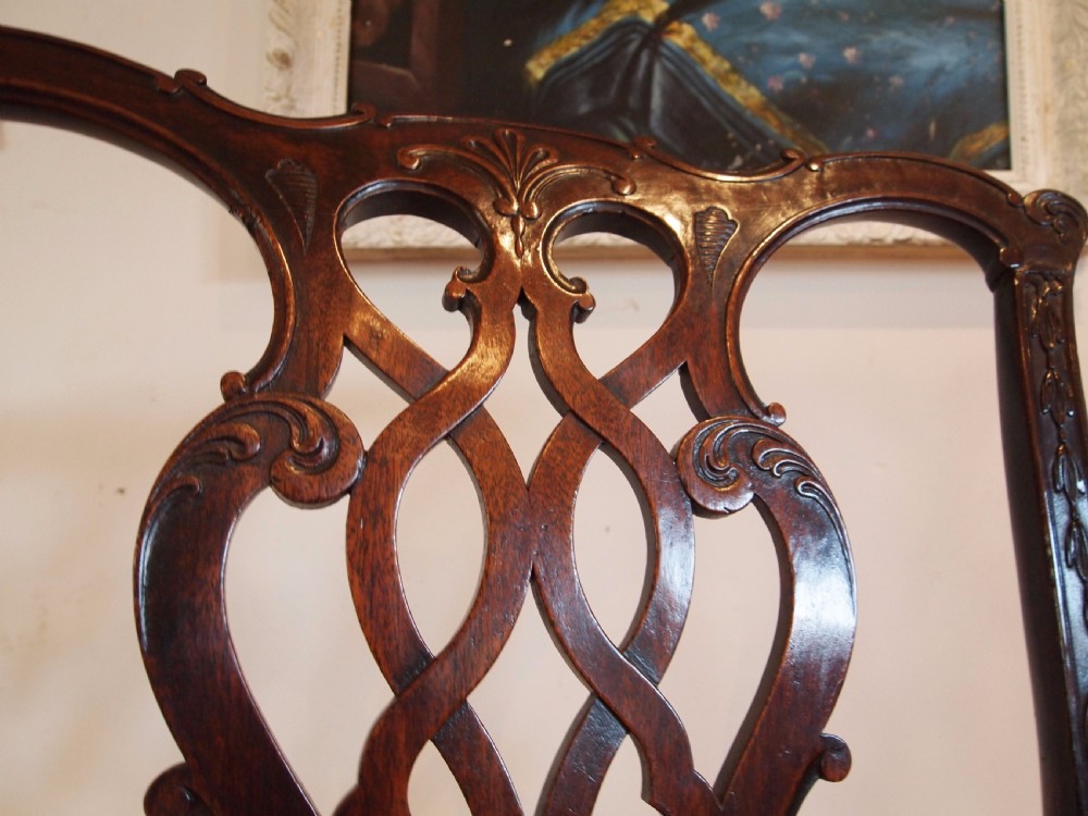 Chair fine George III Mahogany Chippendale style c1800 View II