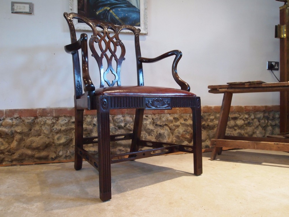 Chair fine George III Mahogany Chippendale style c1800 View VIII