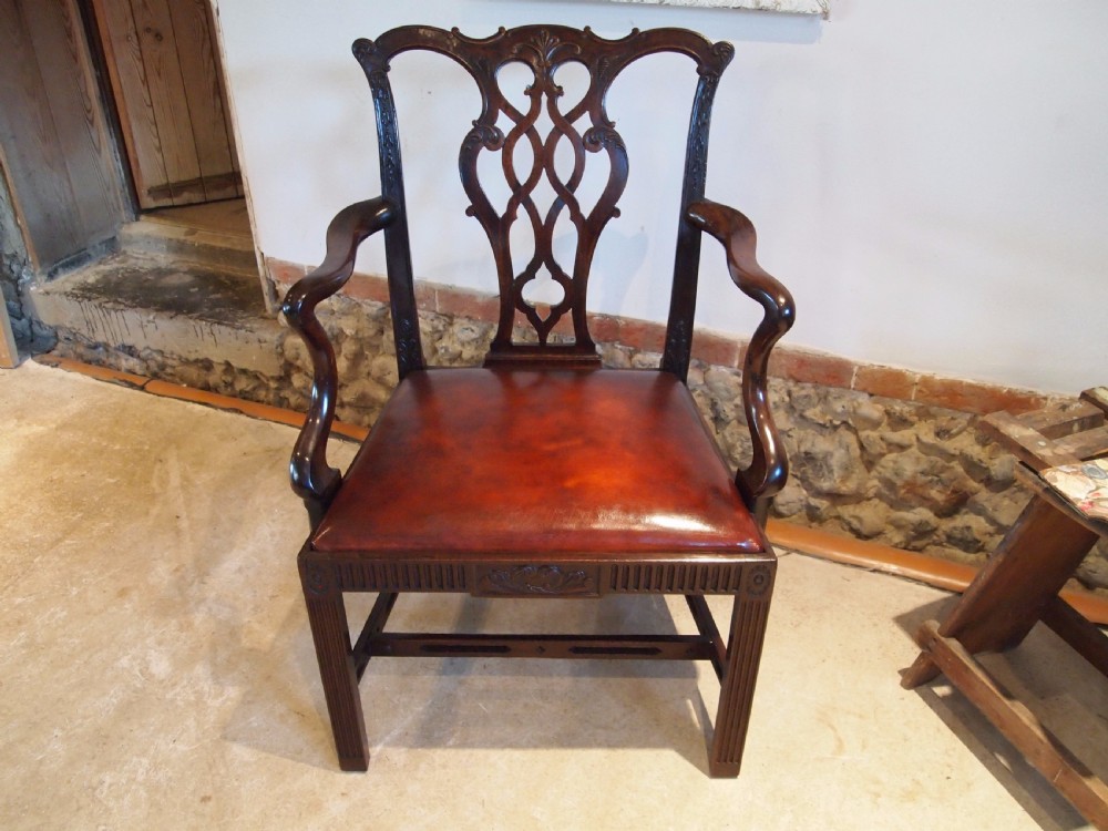 Chair fine George III Mahogany Chippendale style c1800 View XI