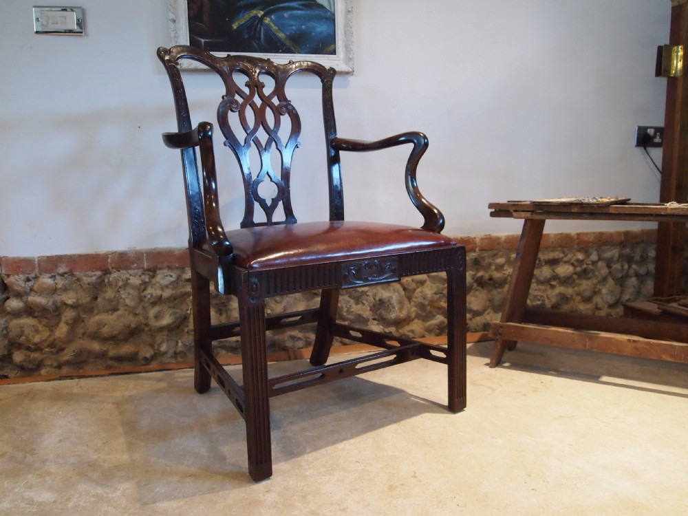 Chair fine George III Mahogany Chippendale style c1800 View XIII