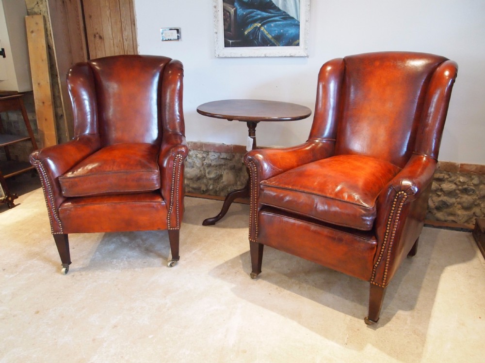 Chairs a stunning pair of George III wing armchairs c1800