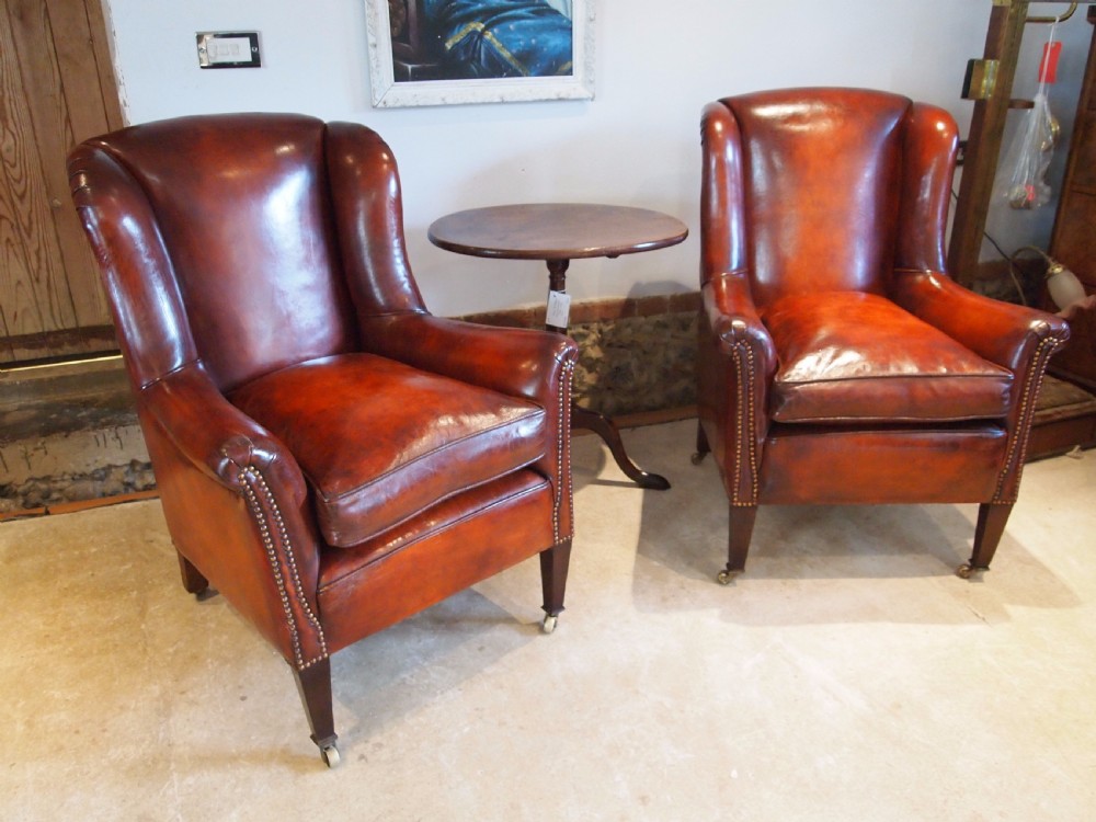 Chairs a stunning pair of George III wing armchairs c1800 View II