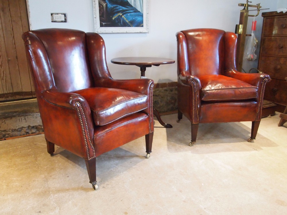 Chairs a stunning pair of George III wing armchairs c1800 View VII