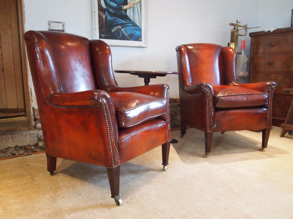 Chairs a stunning pair of George III wing armchairs c1800 View X