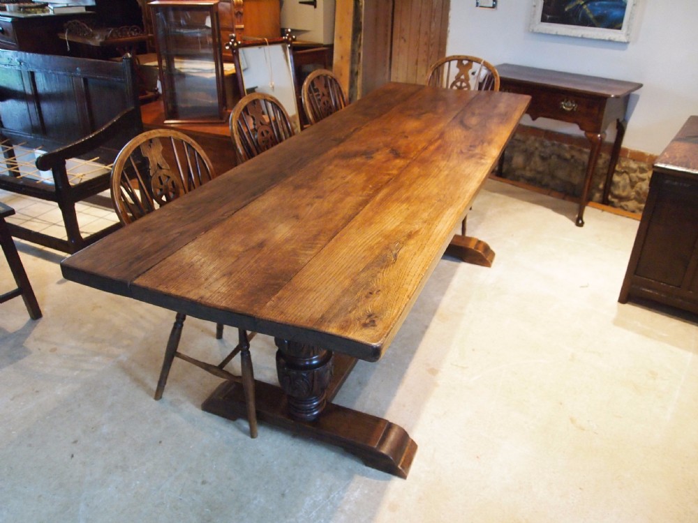 Table refectory dining farmhouse Oak Eccles Hall Norfolk c1880