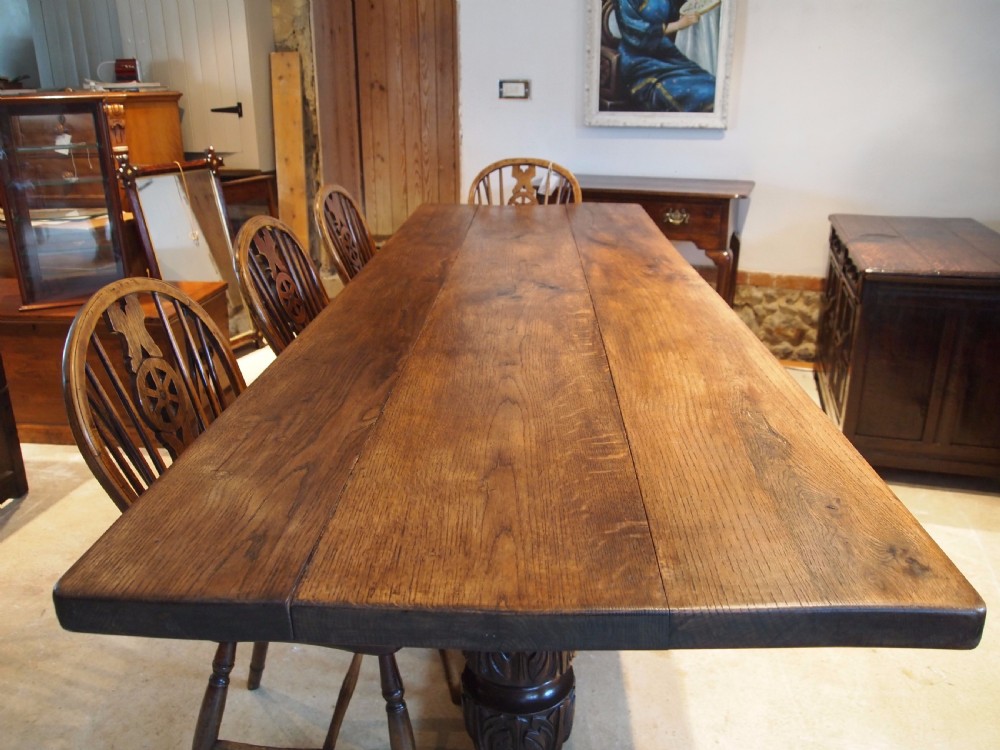 Table refectory dining farmhouse Oak Eccles Hall Norfolk c1880 View II