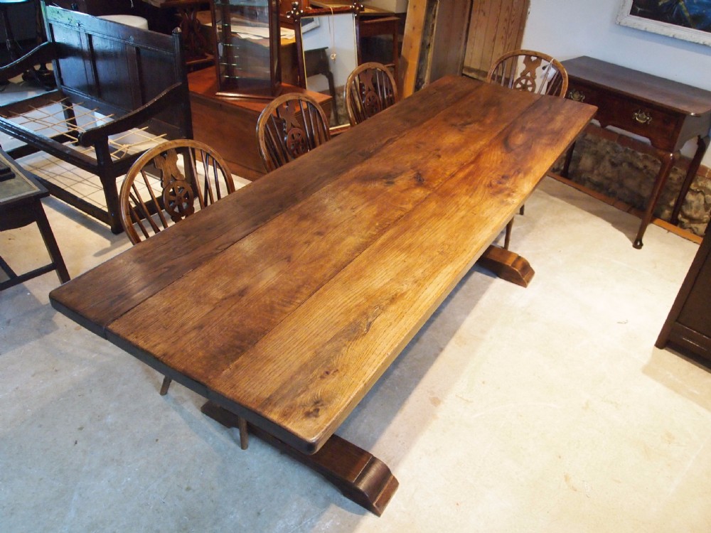 Table refectory dining farmhouse Oak Eccles Hall Norfolk c1880 View VIII