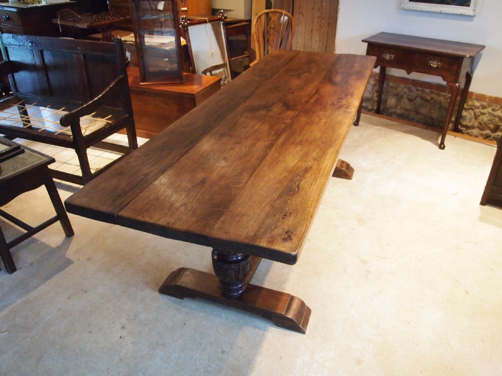 Table refectory dining farmhouse Oak Eccles Hall Norfolk c1880 View XII