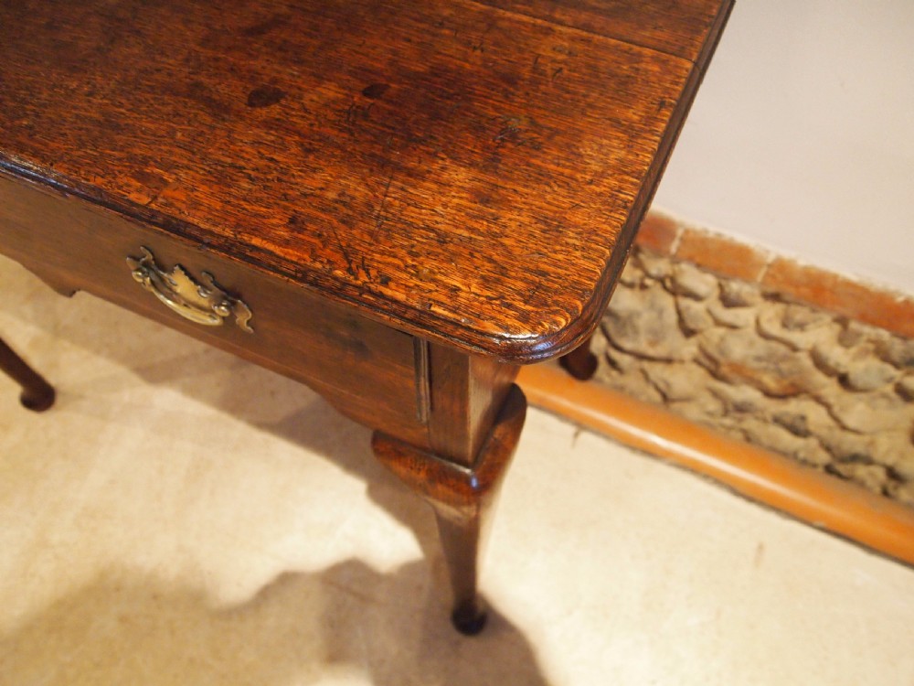 Table lowboy hall console side lamp George II Oak c1750 View XI