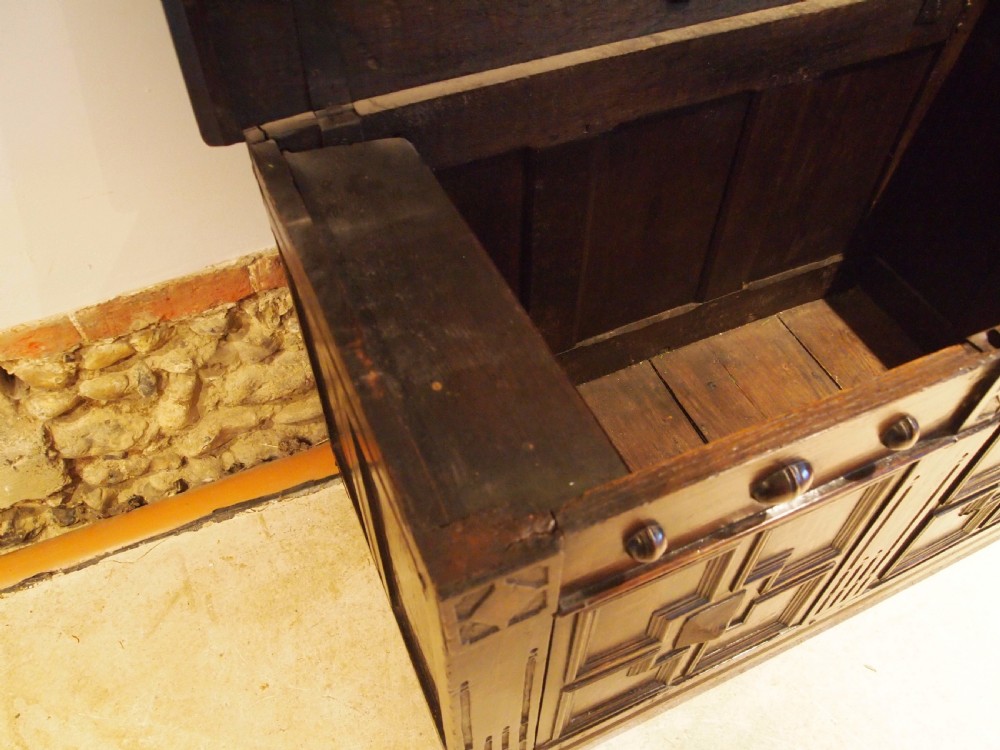 Coffer chest Oak Eccles Hall Norfolk c1710 View VI