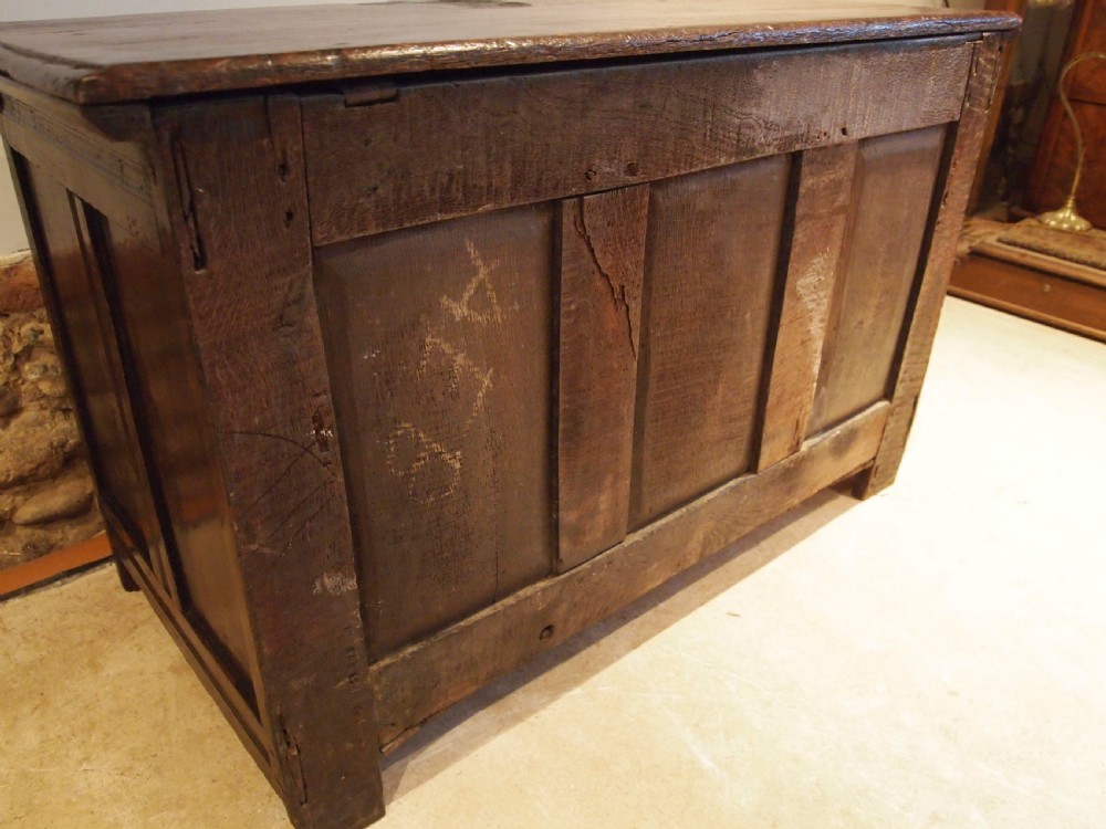 Coffer chest Oak Eccles Hall Norfolk c1710 View XI