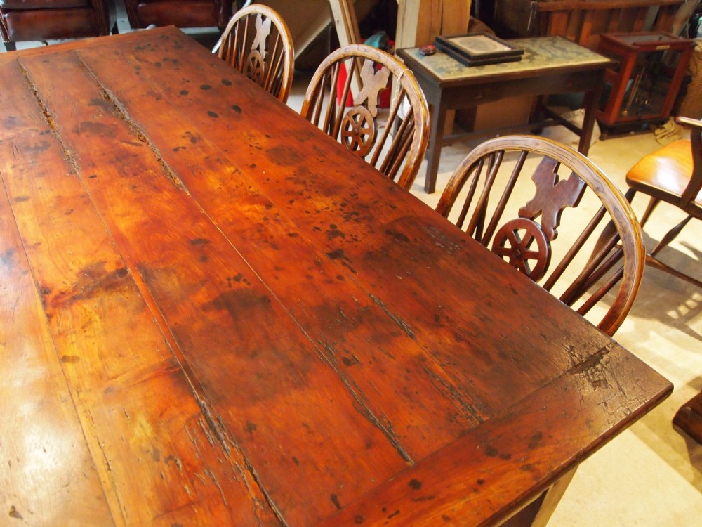 Table dining refectory farmhouse French Cherry wood c1800 View VI