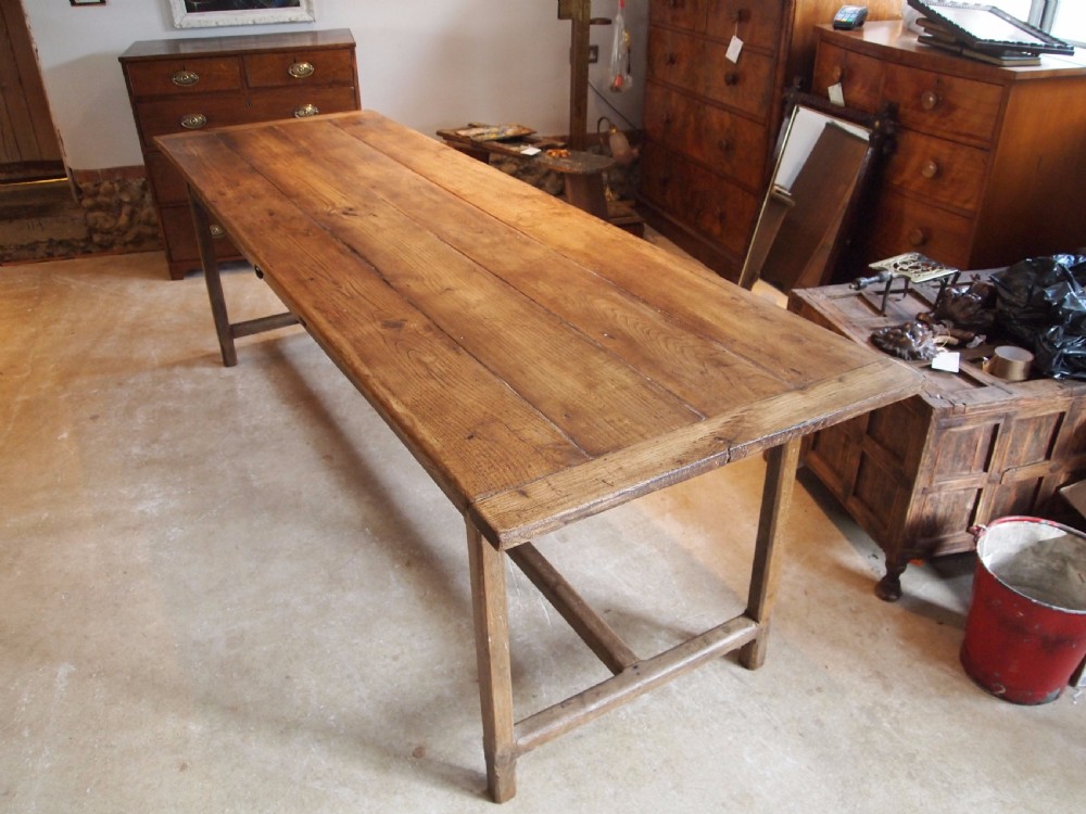 Table refectory dining farmhouse French Chestnut seats 10 c1820 View II
