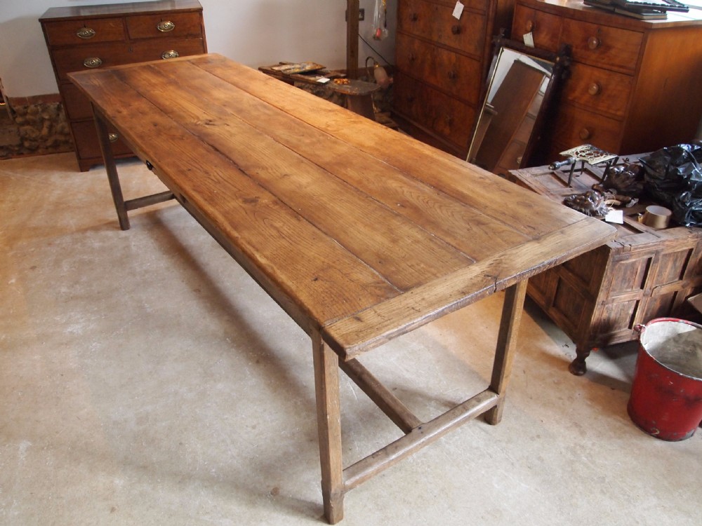 Table refectory dining farmhouse French Chestnut seats 10 c1820 View VIII