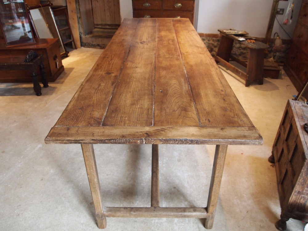 Table refectory dining farmhouse French Chestnut seats 10 c1820 View X