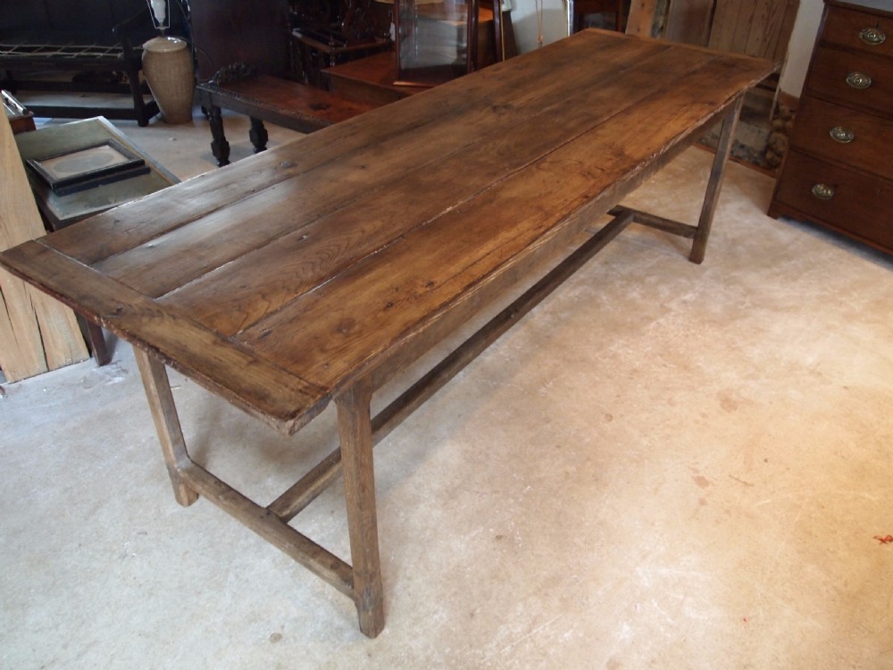 Table refectory dining farmhouse French Chestnut seats 10 c1820 View XIII
