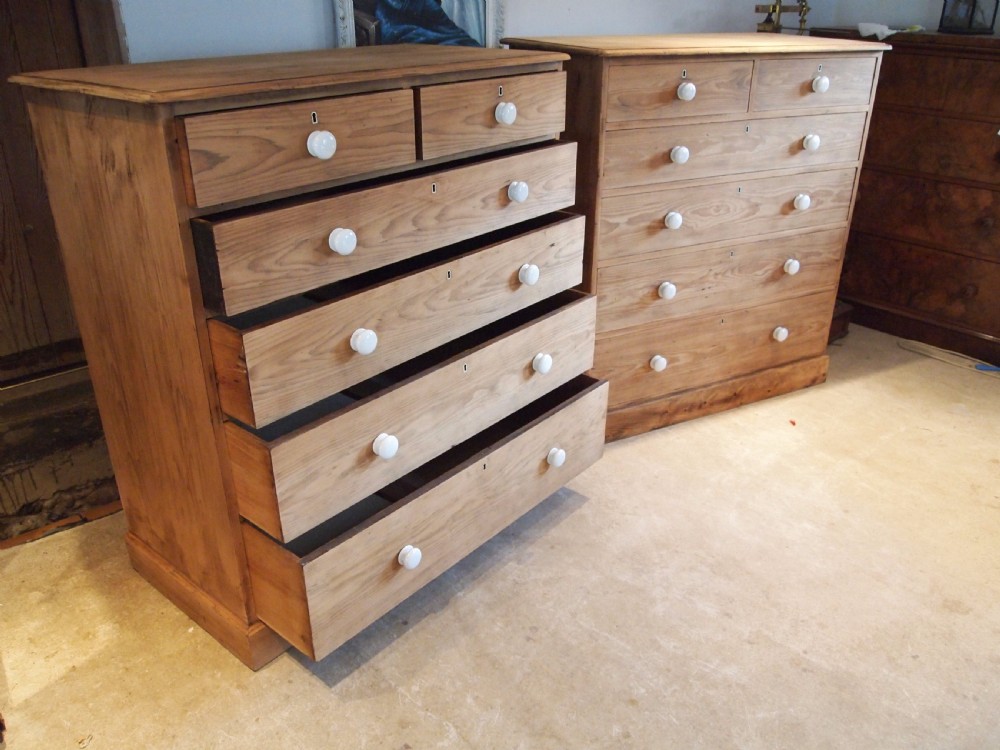 Chests of drawers a rare pair of Victorian Pine chests c1890 View VI