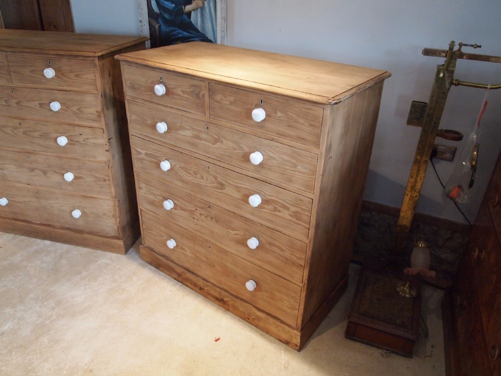 Chests of drawers a rare pair of Victorian Pine chests c1890 View VII