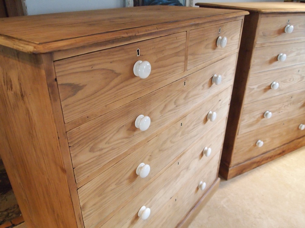Chests of drawers a rare pair of Victorian Pine chests c1890 View XI