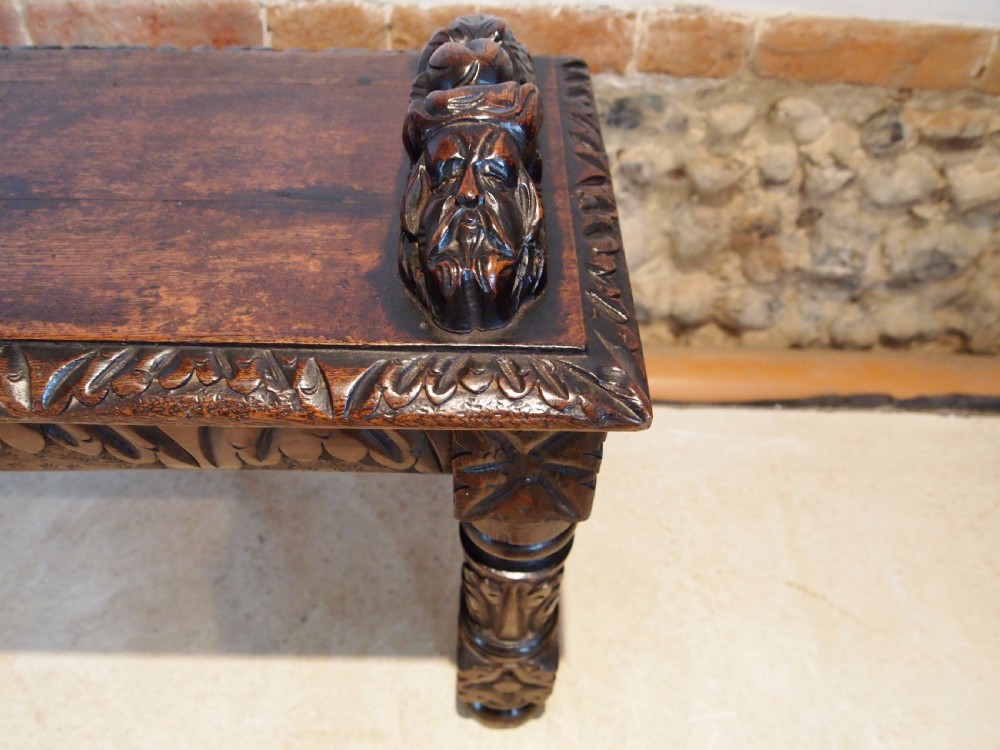Bench settle pew window seat Victorian Oak c1880