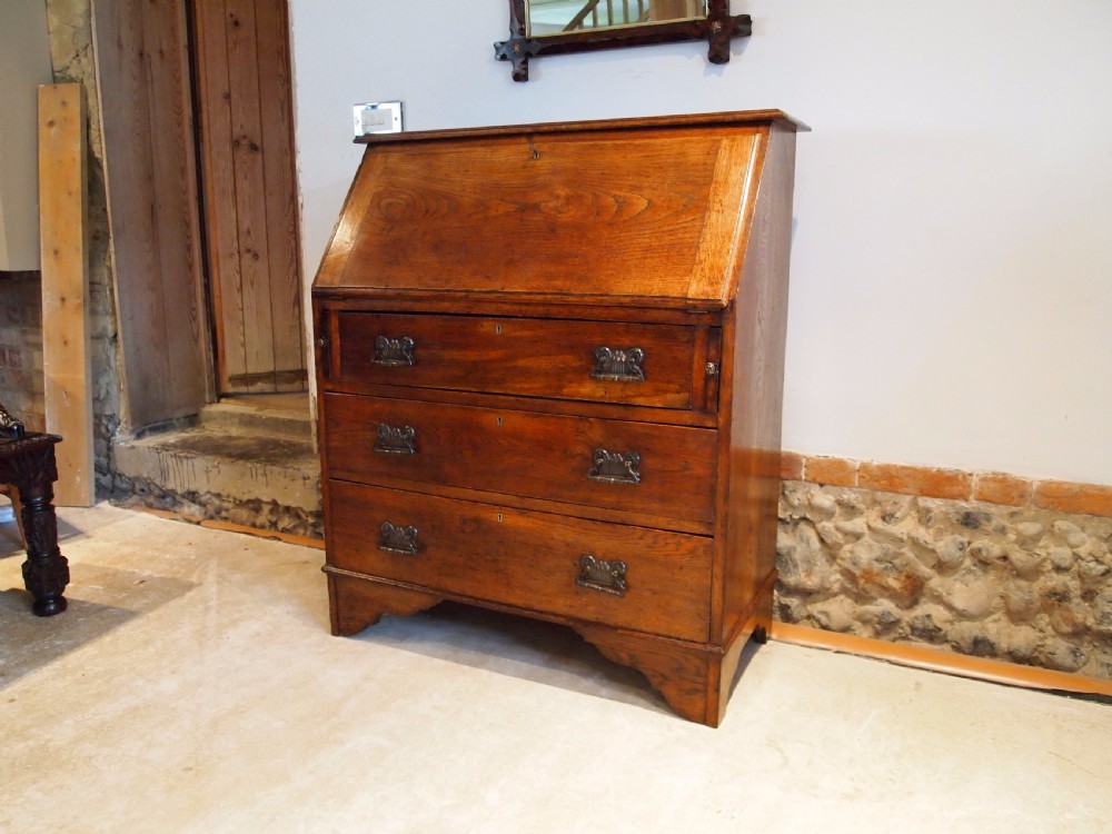 Bureau desk Arts and Crafts Oak c1900