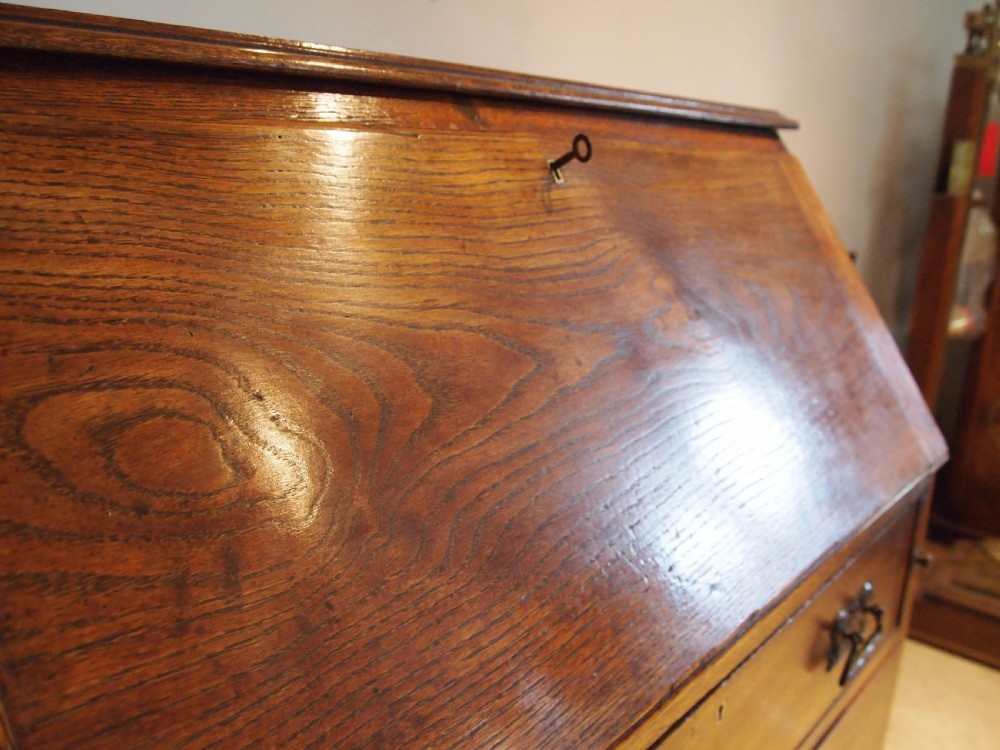Bureau desk Arts and Crafts Oak c1900 View XIII