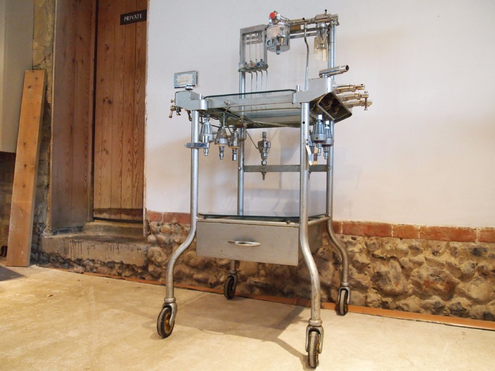 Table lamp hall side rare Anaesthetist trolley c1920 View IX