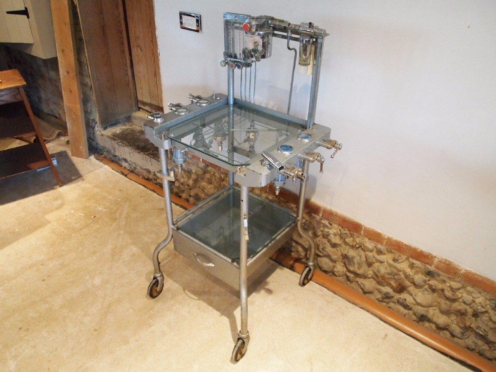 Table lamp hall side rare Anaesthetist trolley c1920 View XIV