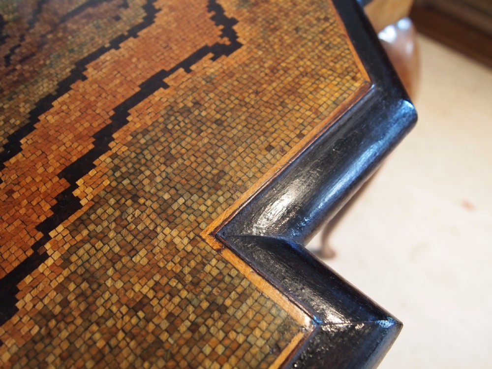 Table rare Victorian Walnut micro mosaic table lamp hall centre c1870 View V