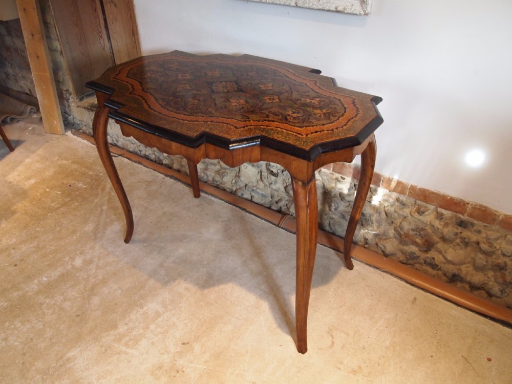 Table rare Victorian Walnut micro mosaic table lamp hall centre c1870 View IX