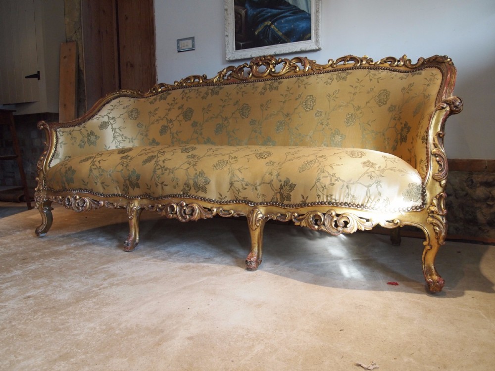 Sofa Settee French carved Beech c1880 View IV