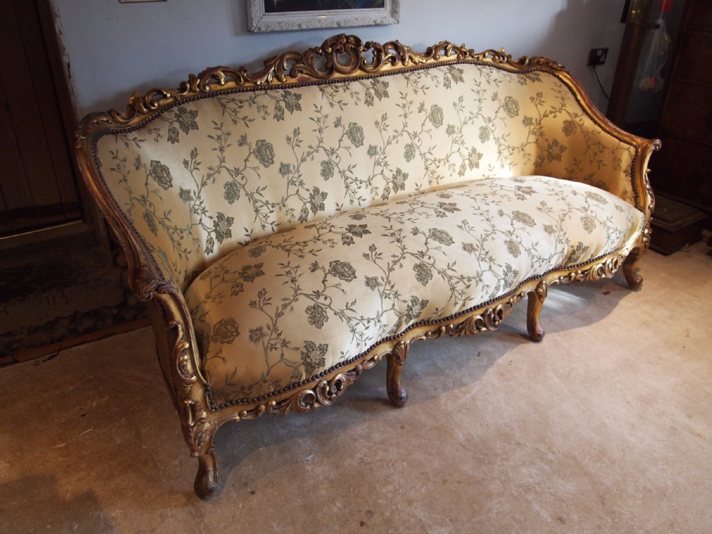 Sofa Settee French carved Beech c1880 View V