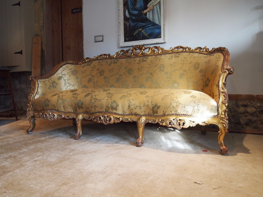 Sofa Settee French carved Beech c1880 View X