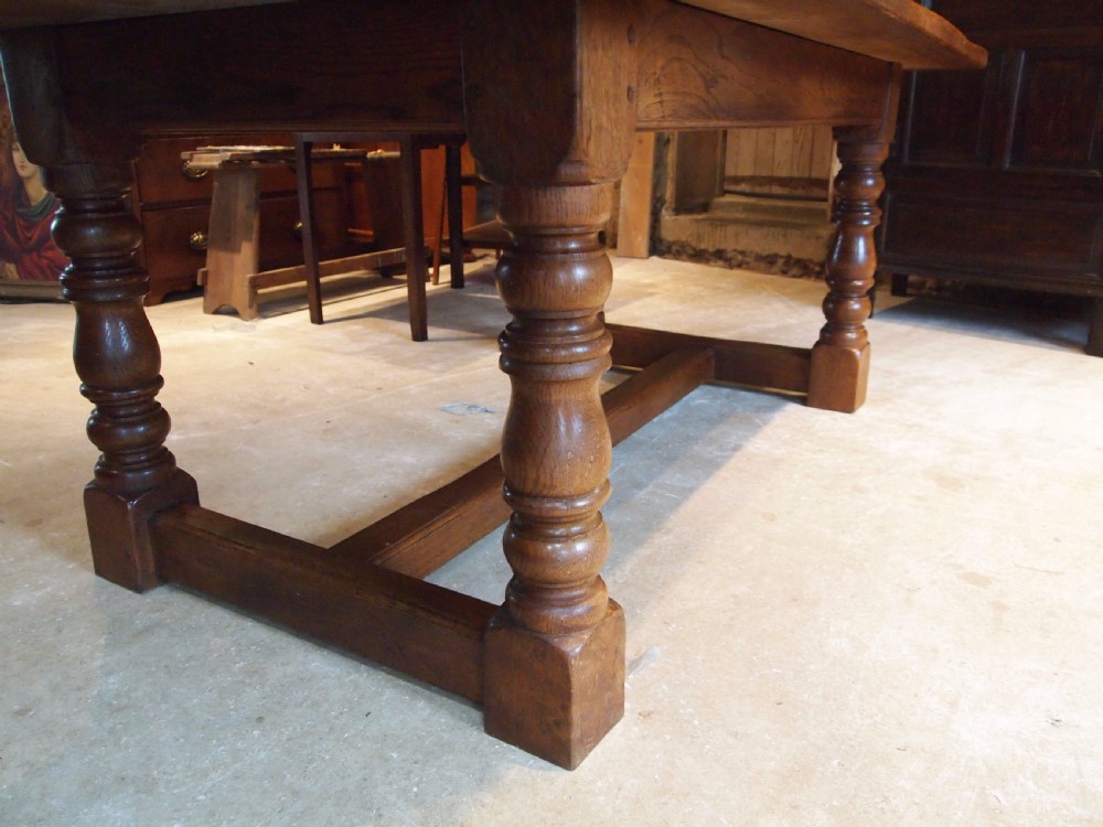 Table English Oak refectory farmhouse dining c1920 View IV