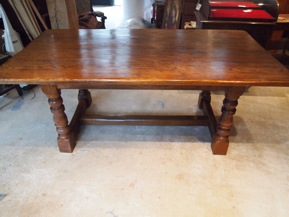 Table English Oak refectory farmhouse dining c1920 View V