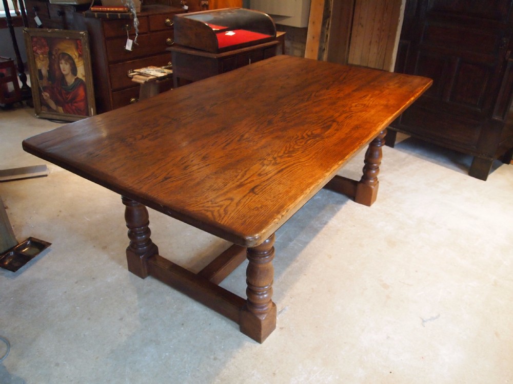 Table English Oak refectory farmhouse dining c1920 View VI