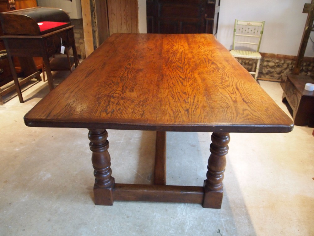 Table English Oak refectory farmhouse dining c1920 View IX