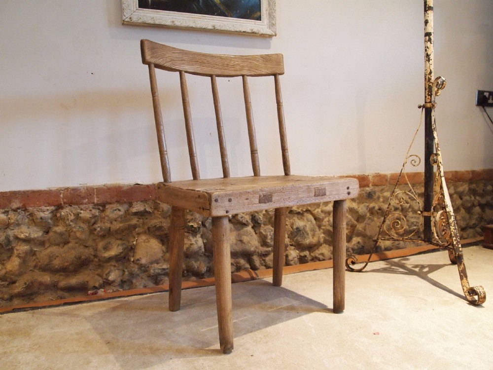 Chair rare primitive Ash and Pine Windsor chair c1800 View IV