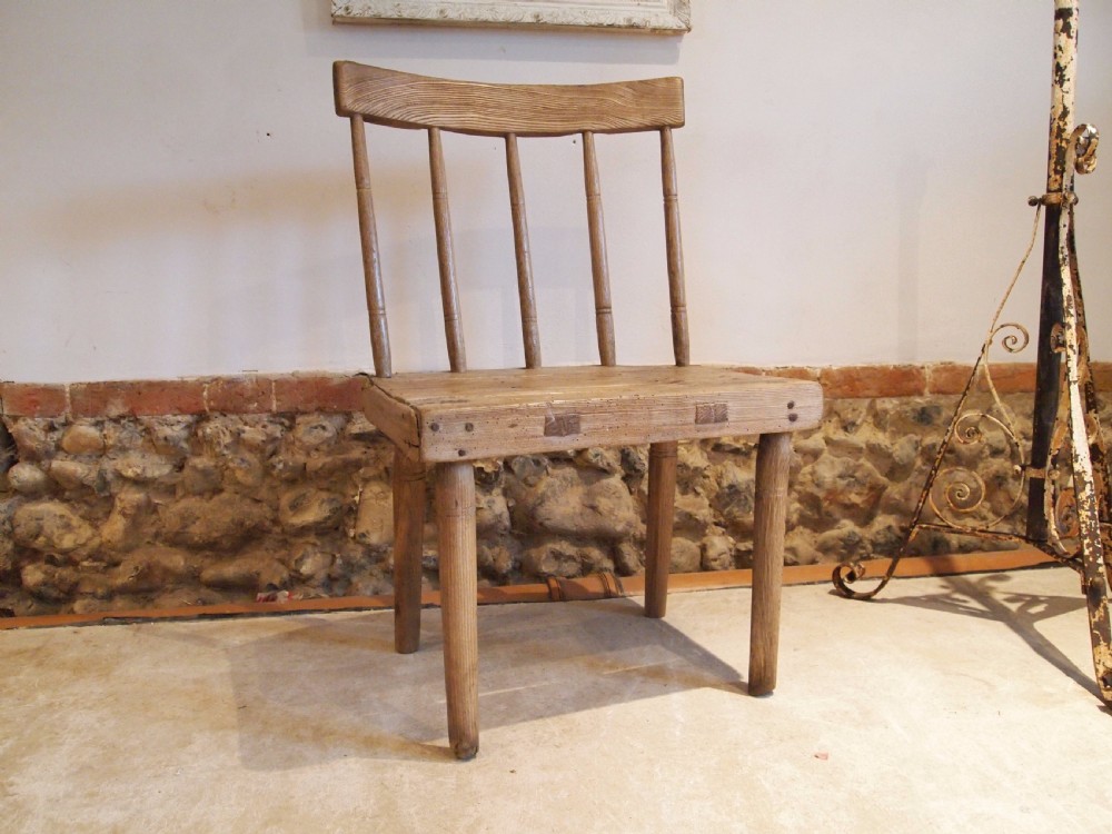 Chair rare primitive Ash and Pine Windsor chair c1800 View VI