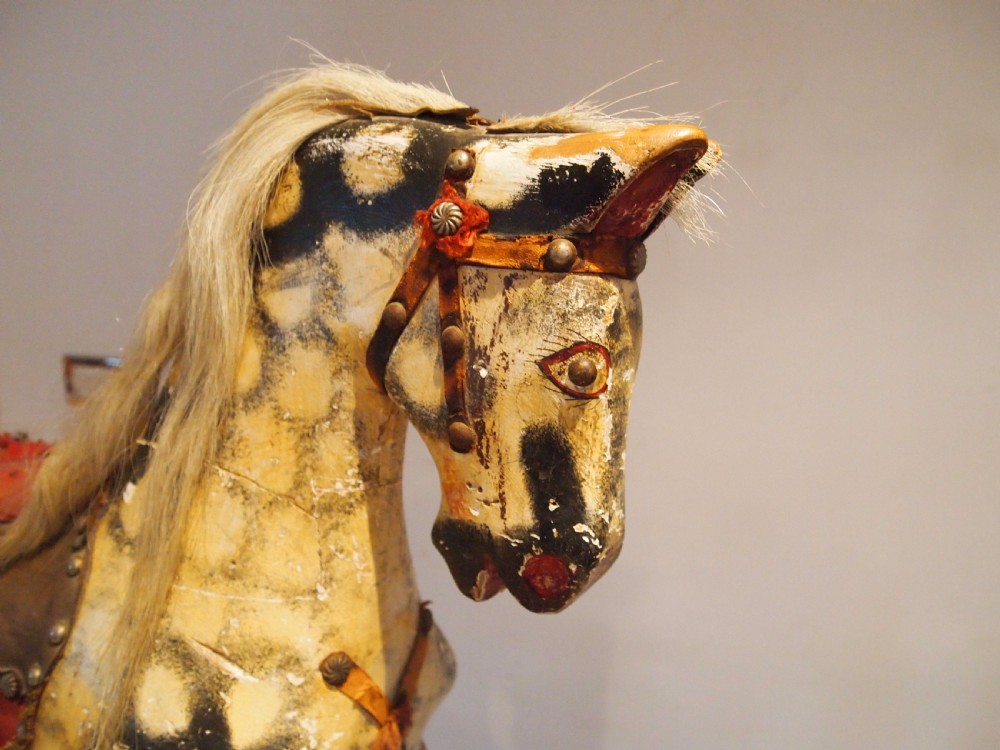 Rocking horse wooden early 20th century c1920 View II