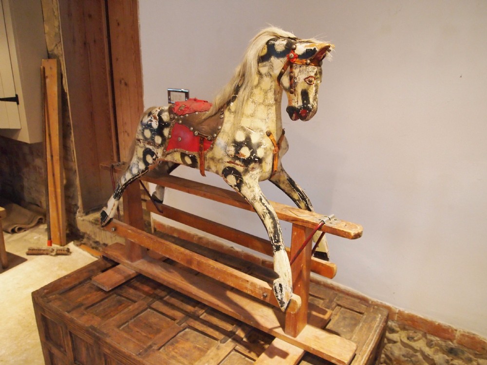 Rocking horse wooden early 20th century c1920 View III