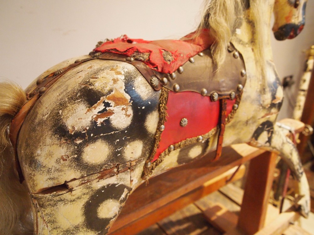 Rocking horse wooden early 20th century c1920 View V