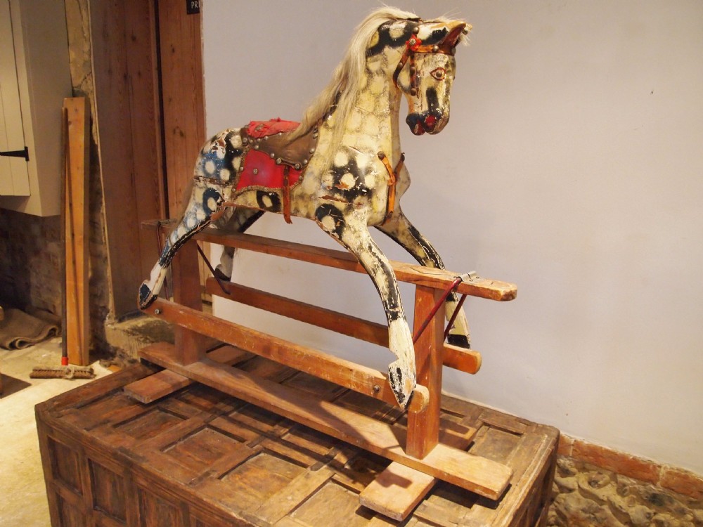Rocking horse wooden early 20th century c1920 View VII