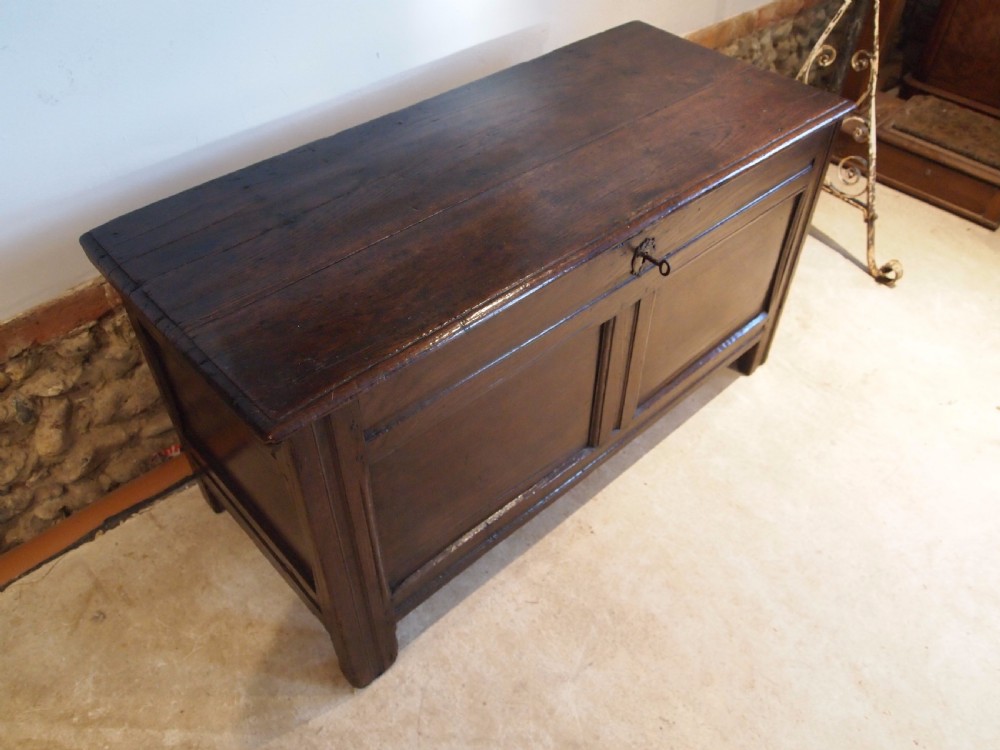 Coffer chest blanket box Queen Anne Oak c1710 View VIII