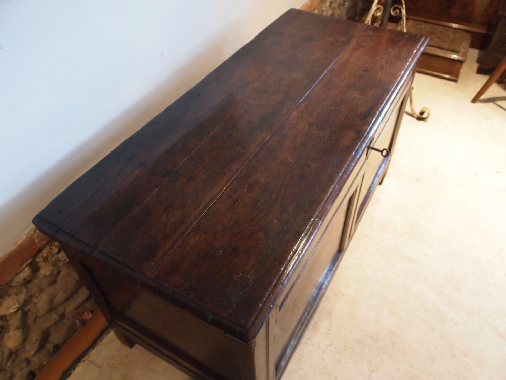 Coffer chest blanket box Queen Anne Oak c1710 View XII