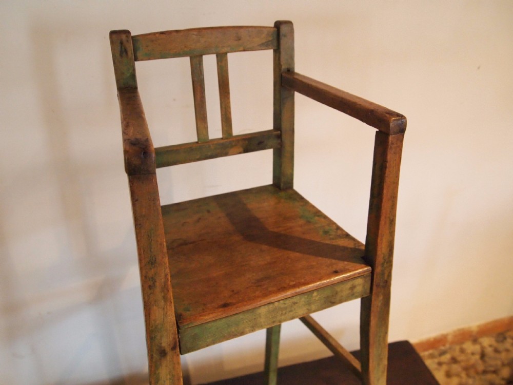 Chair rare George III child's high chair c1800 View II